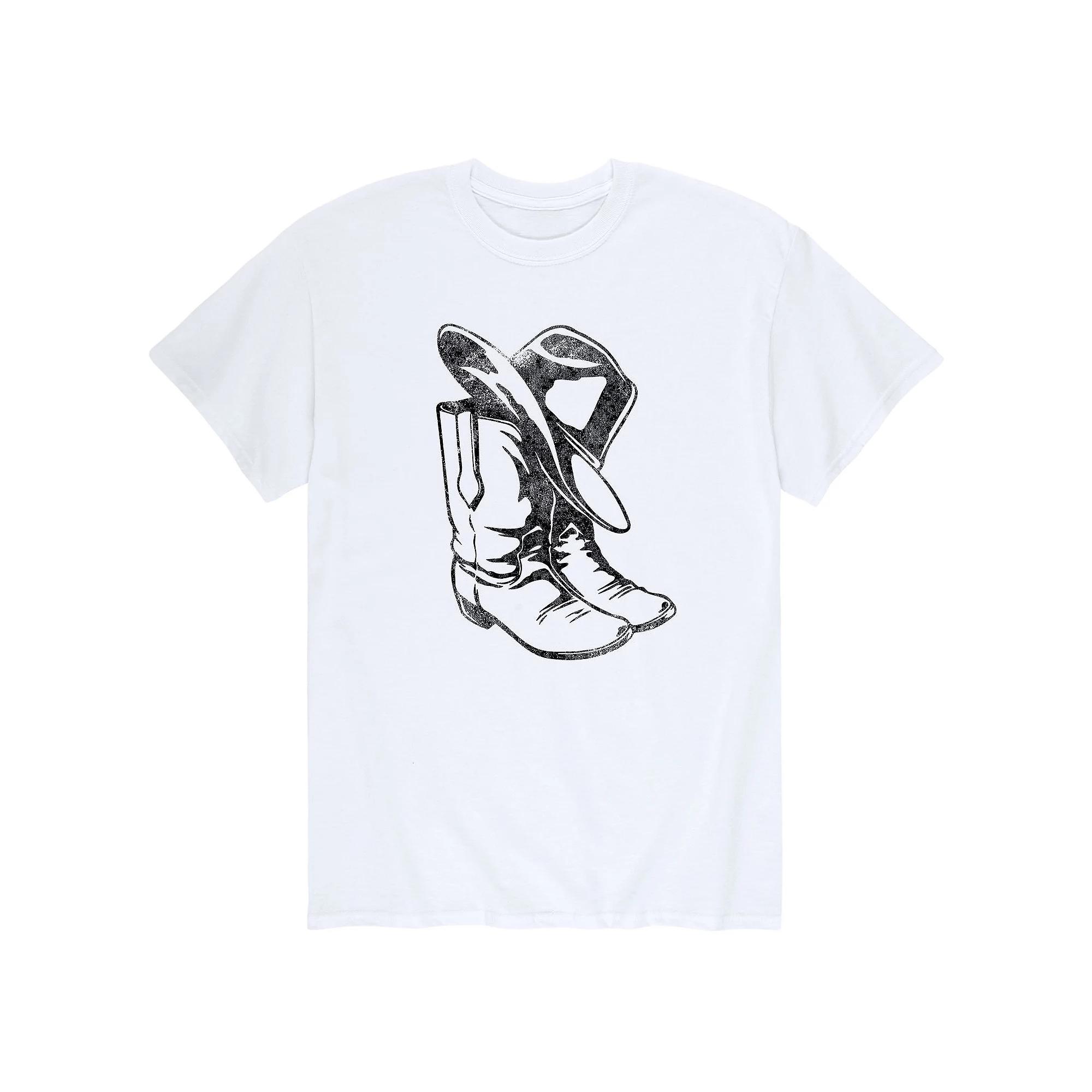 Men's Cowboy Hat Boots Tee,  Product Image