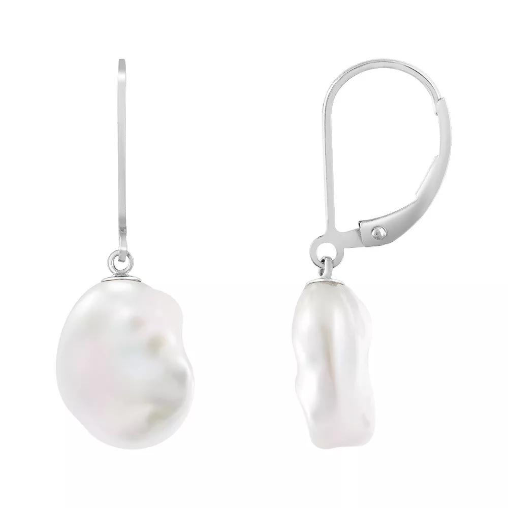 Sterling Silver Keshi Freshwater Cultured Pearl Leverback Earrings, Women's Product Image