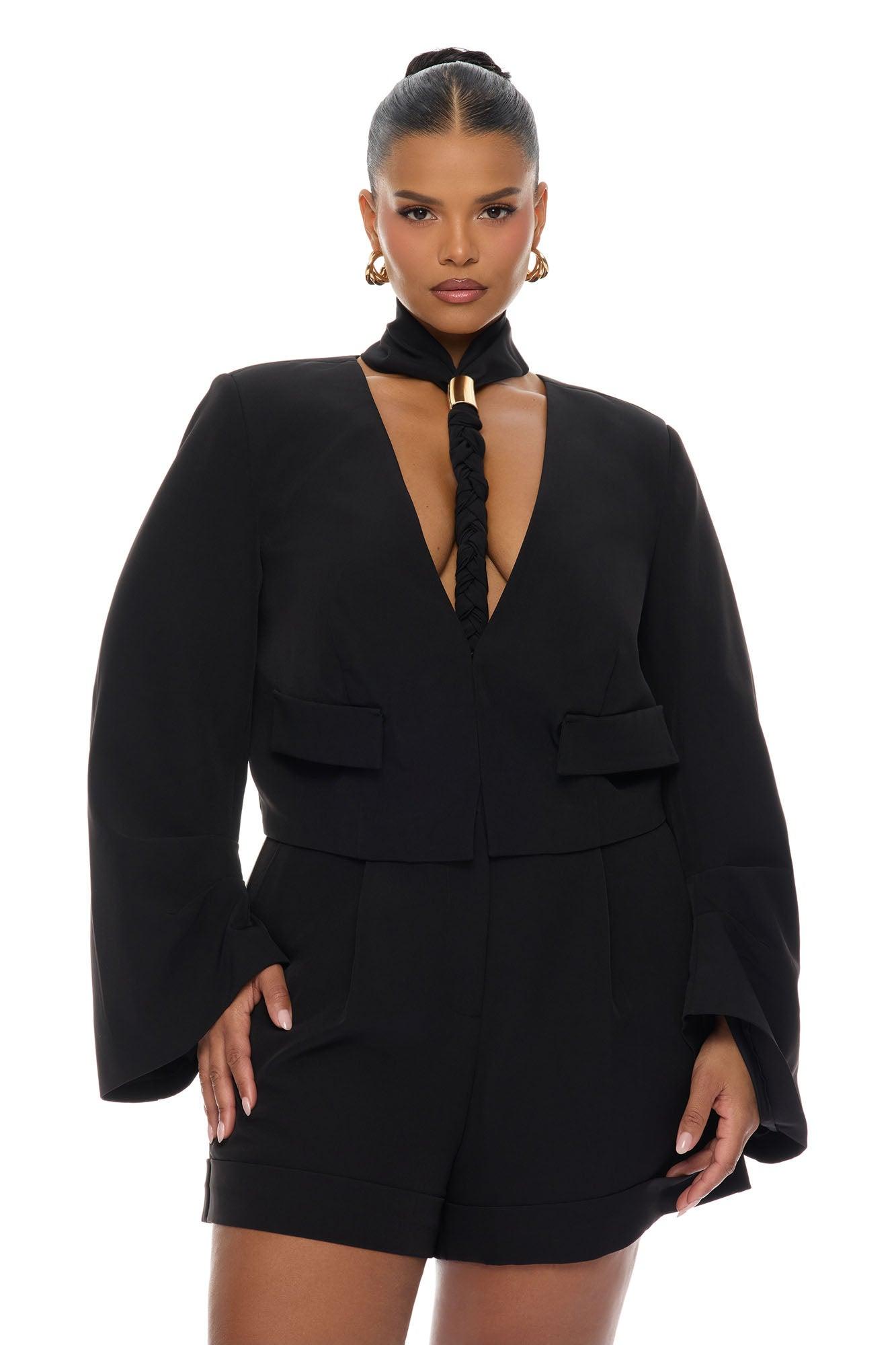 Timeless Touch Braided Jacket - Black Female Product Image