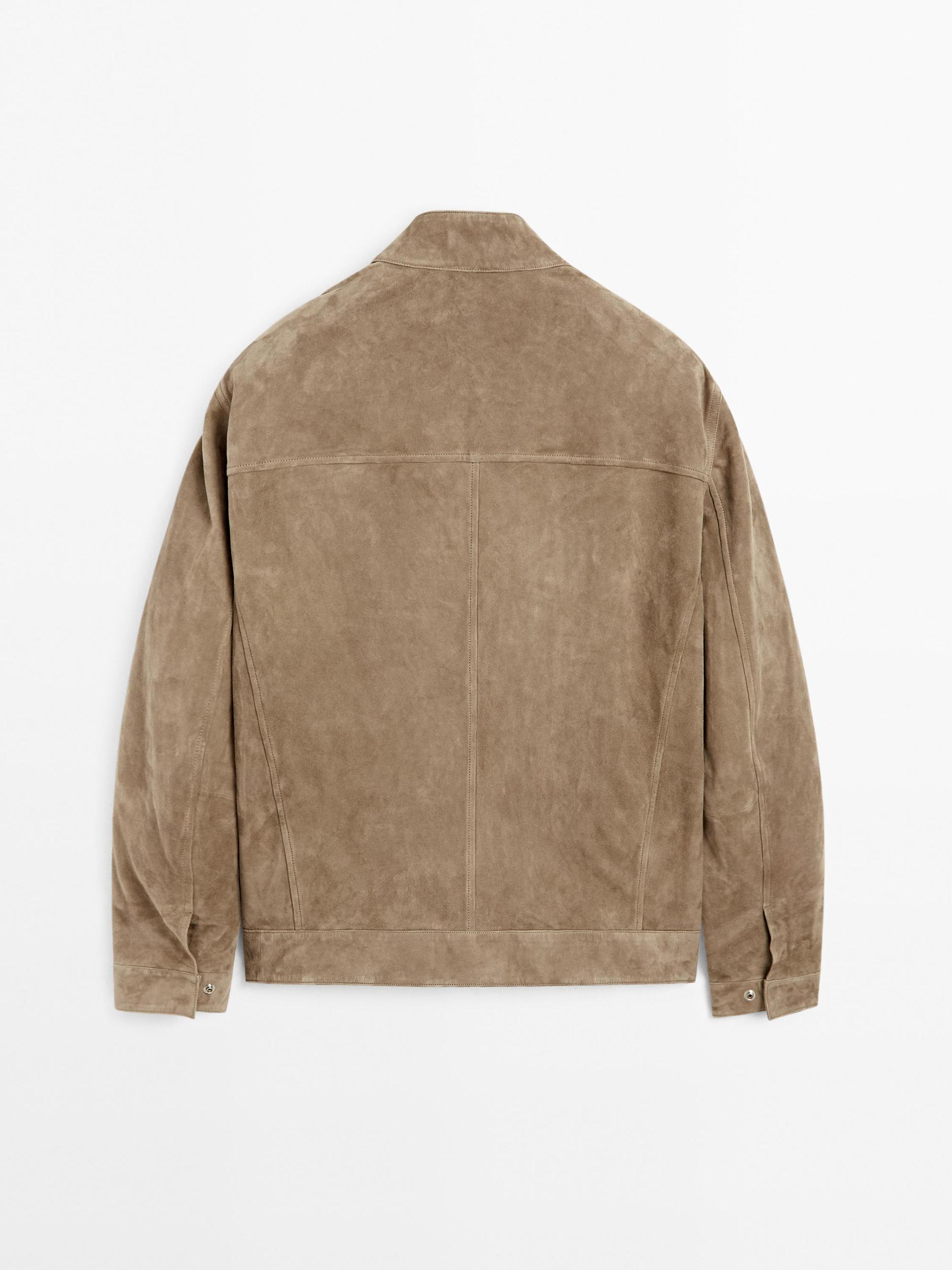Short suede goatskin jacket Product Image