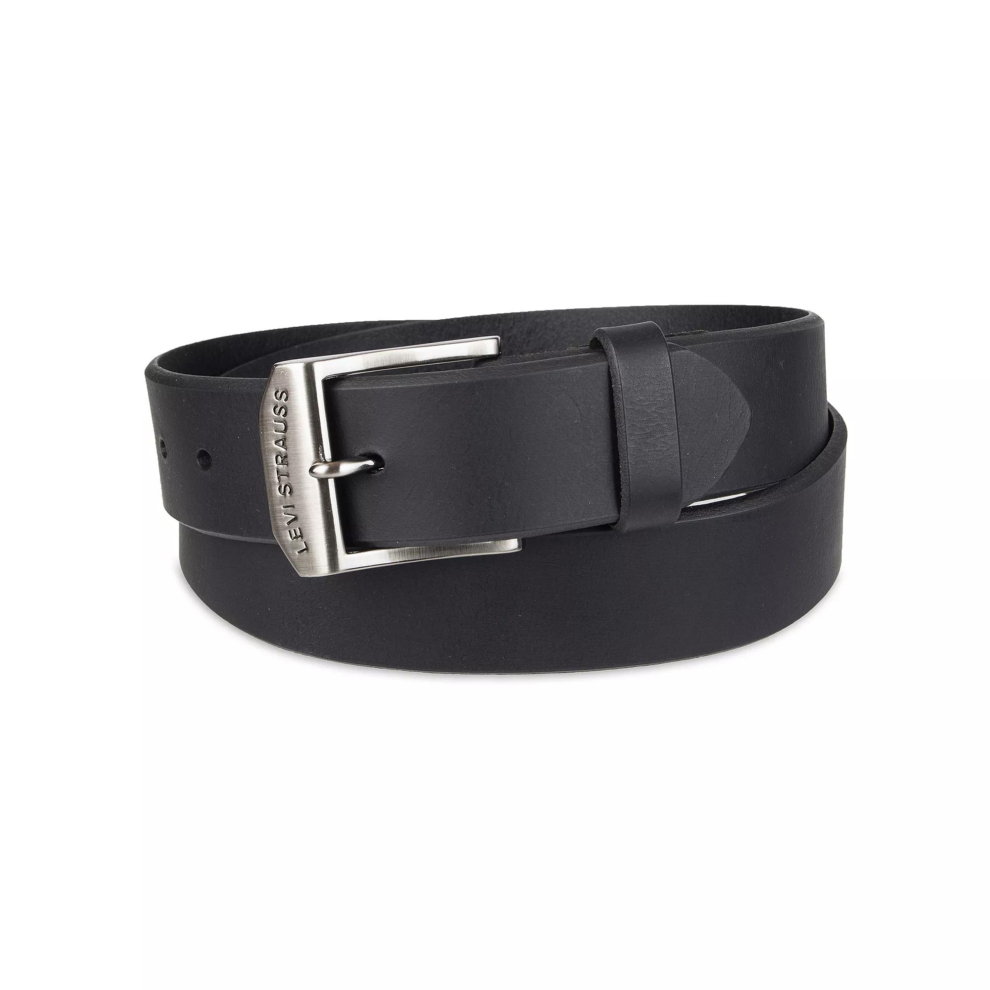 Mens Levis Engraved Logo Buckle Leather Belt Product Image