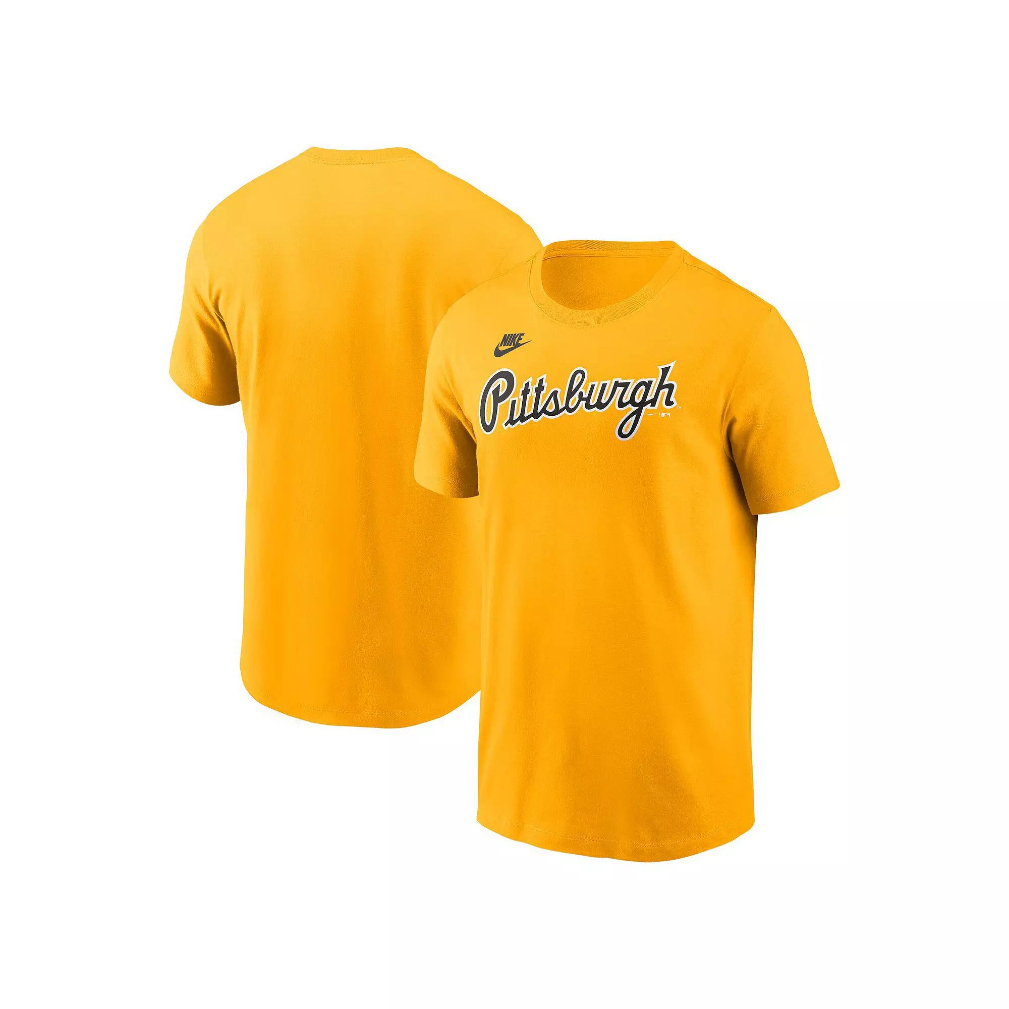 Men's Nike Gold Pittsburgh Pirates Cooperstown Wordmark T-Shirt,  Product Image