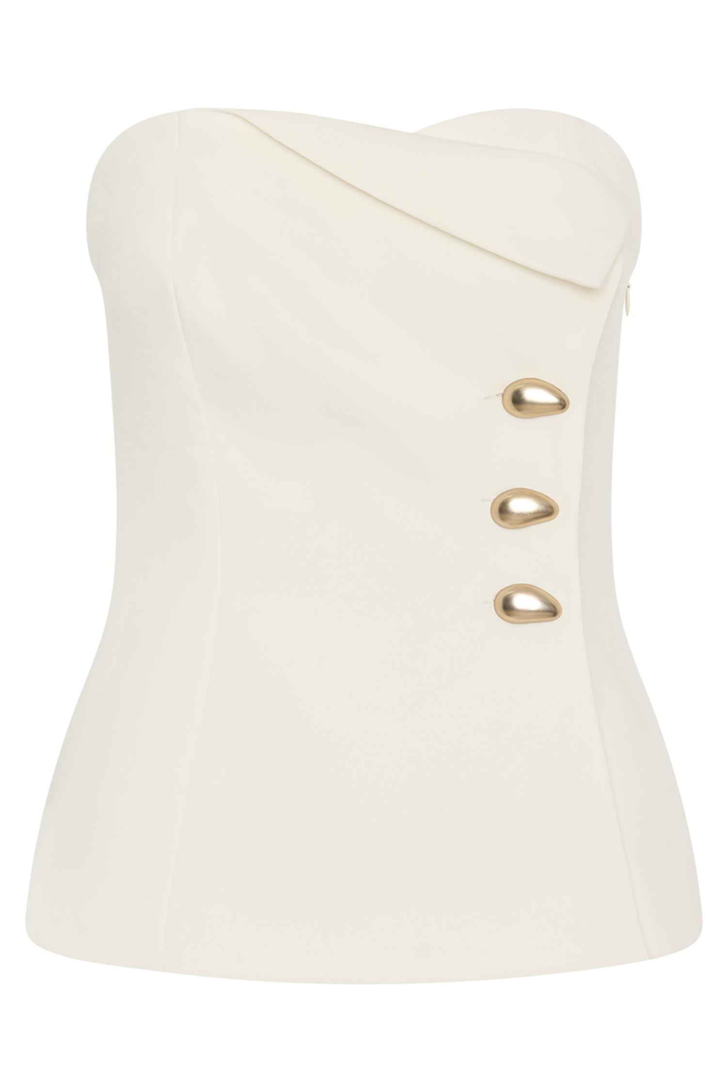 Lindie Strapless Suiting Top - Ivory Product Image