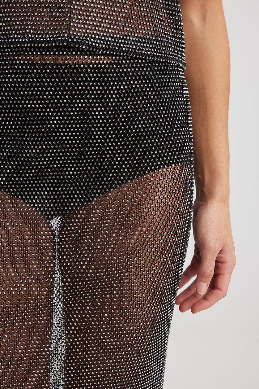 Rhinestone Slip Maxi Skirt Product Image