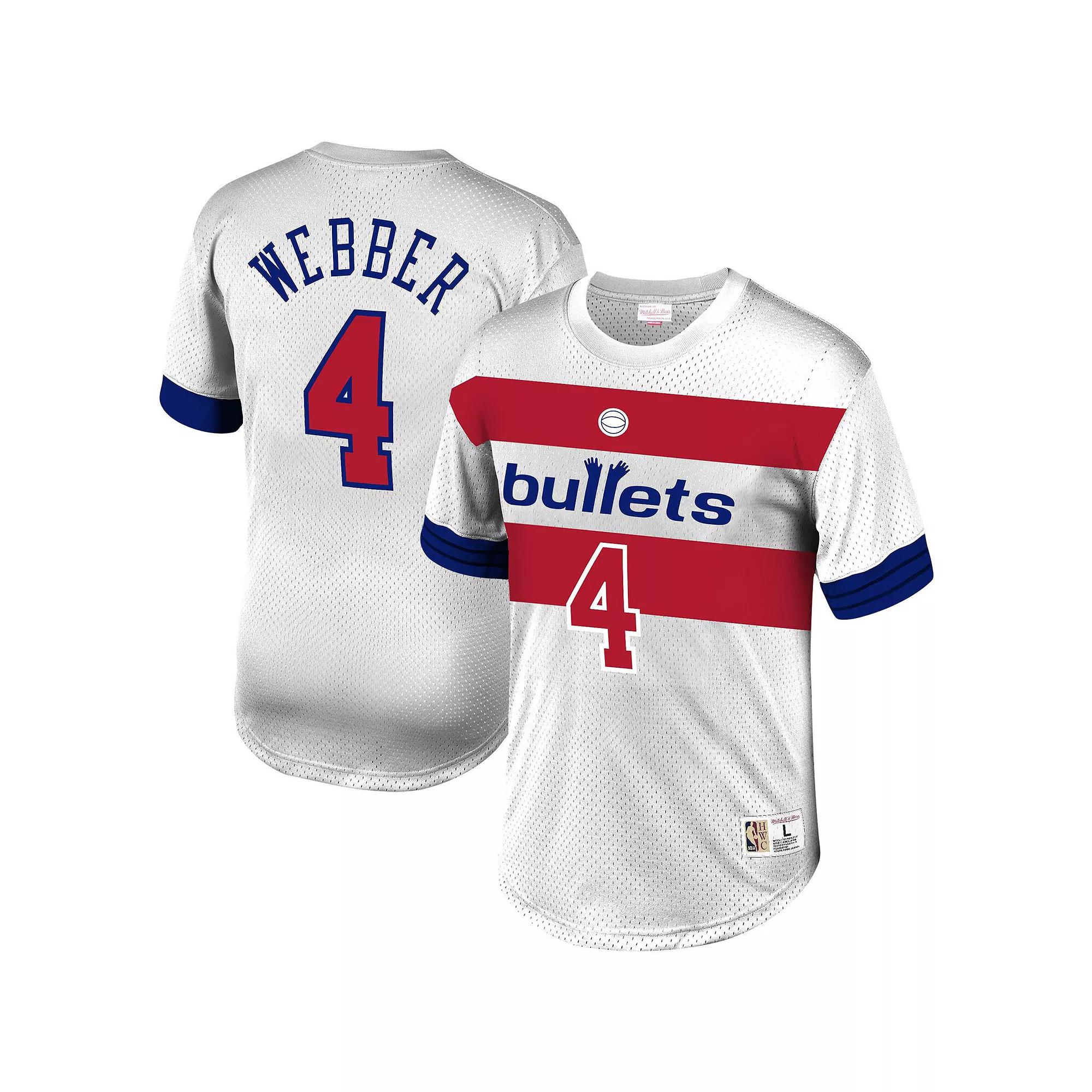 Men's Mitchell & Ness Chris Webber White Washington Bullets Mesh T-Shirt, Size: Medium, Nba White Product Image