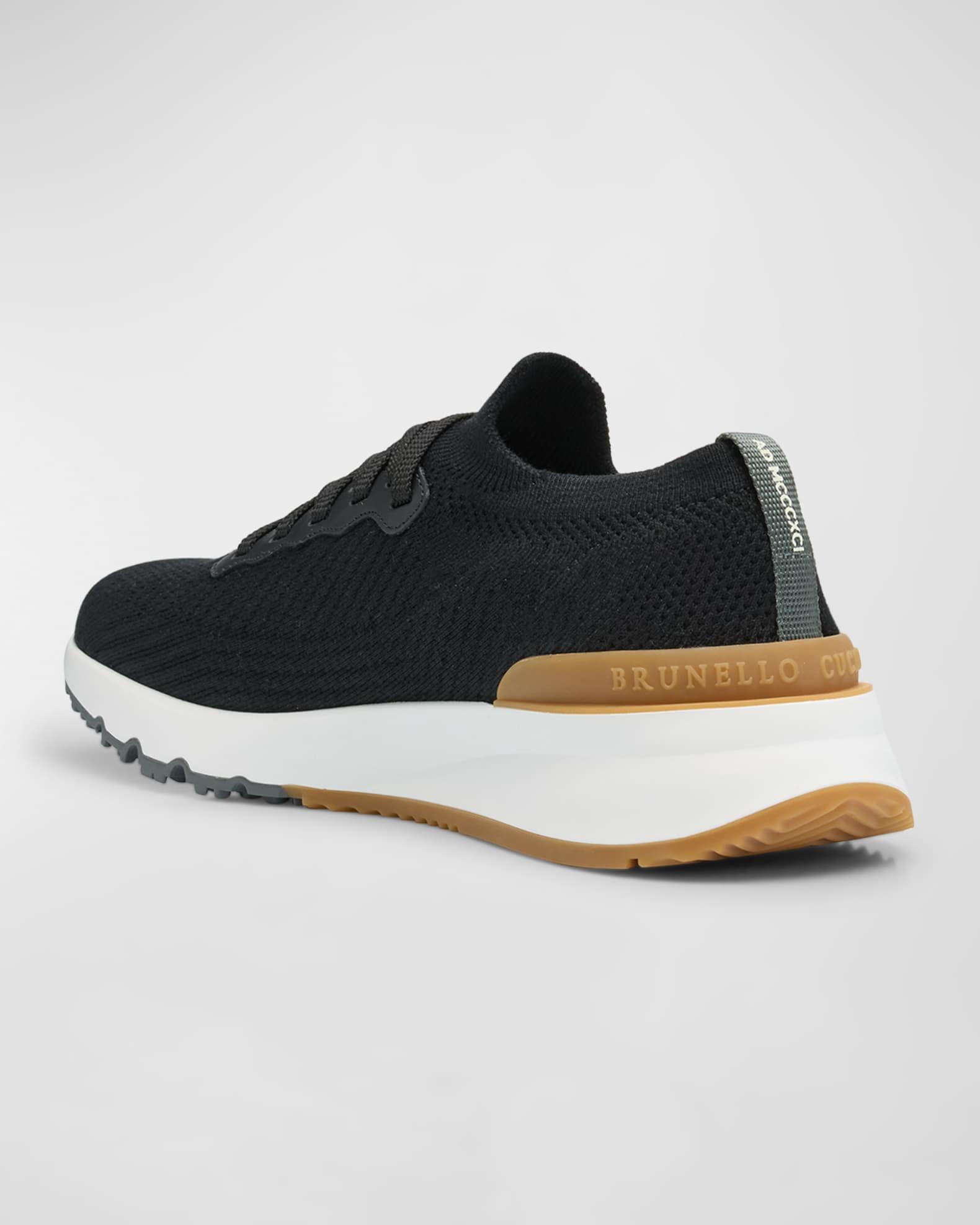Men's Grained Calfskin Low-Top Sneakers Product Image