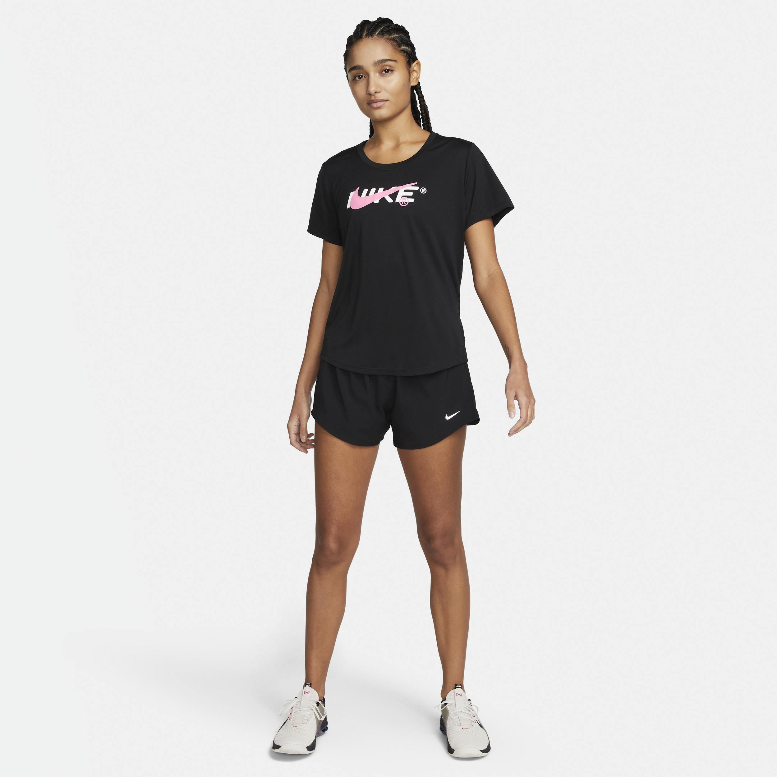 Nike Womens One Dri-FIT Mid-Rise 3 Brief-Lined Shorts | DX6010-010 Product Image