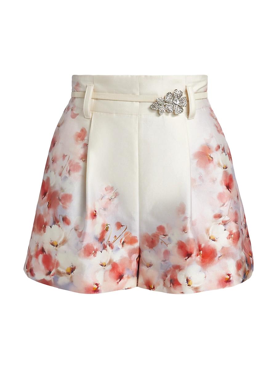 Womens Crush Floral Pleated Shorts Product Image
