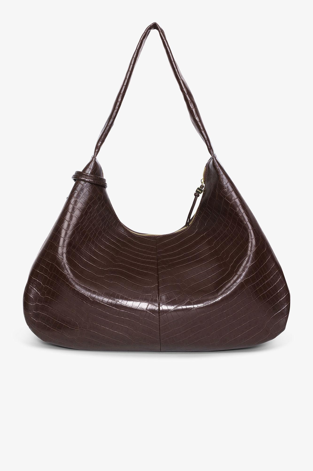 Brown Croco XXL Hobo Bag Product Image