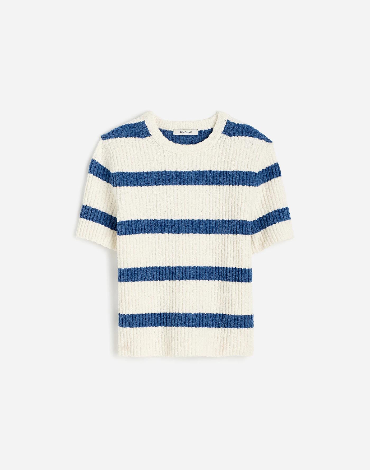 Bouclé-Knit Crewneck Sweater Tee Product Image