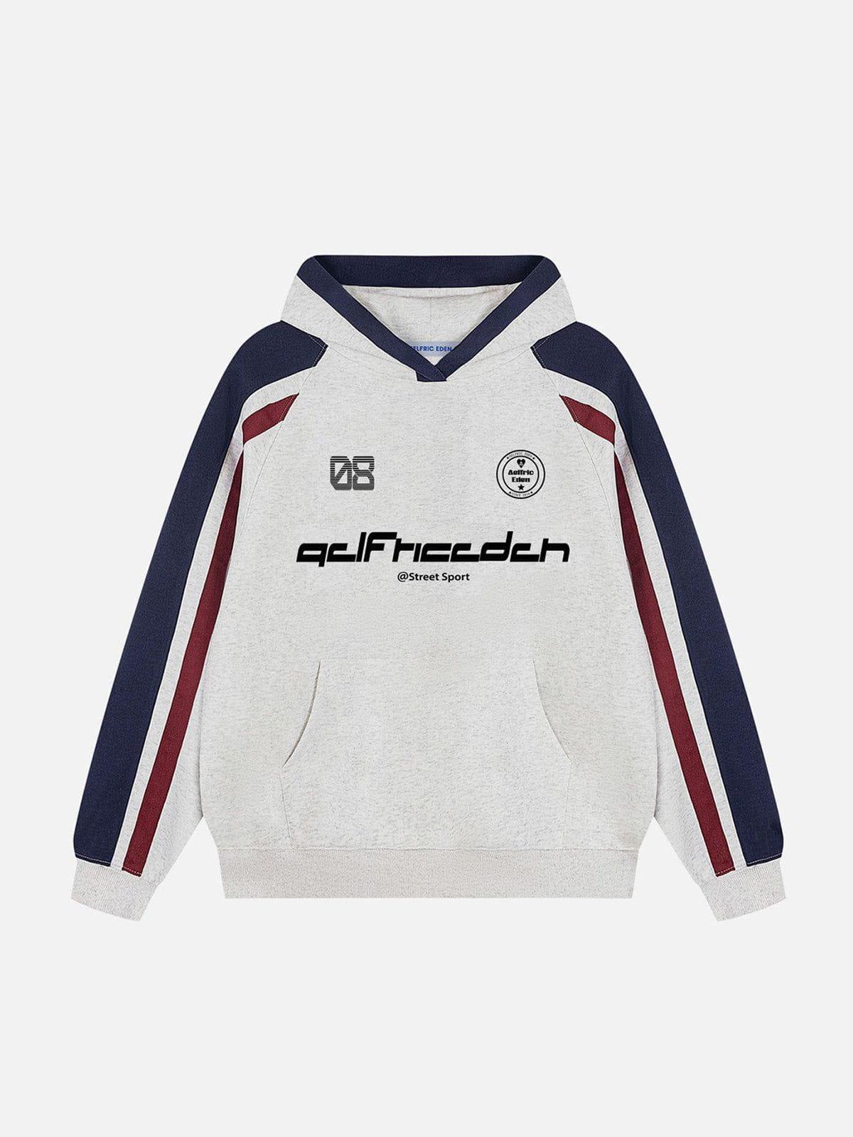 Aelfric Eden Color Blocking Stripe Hoodie Product Image