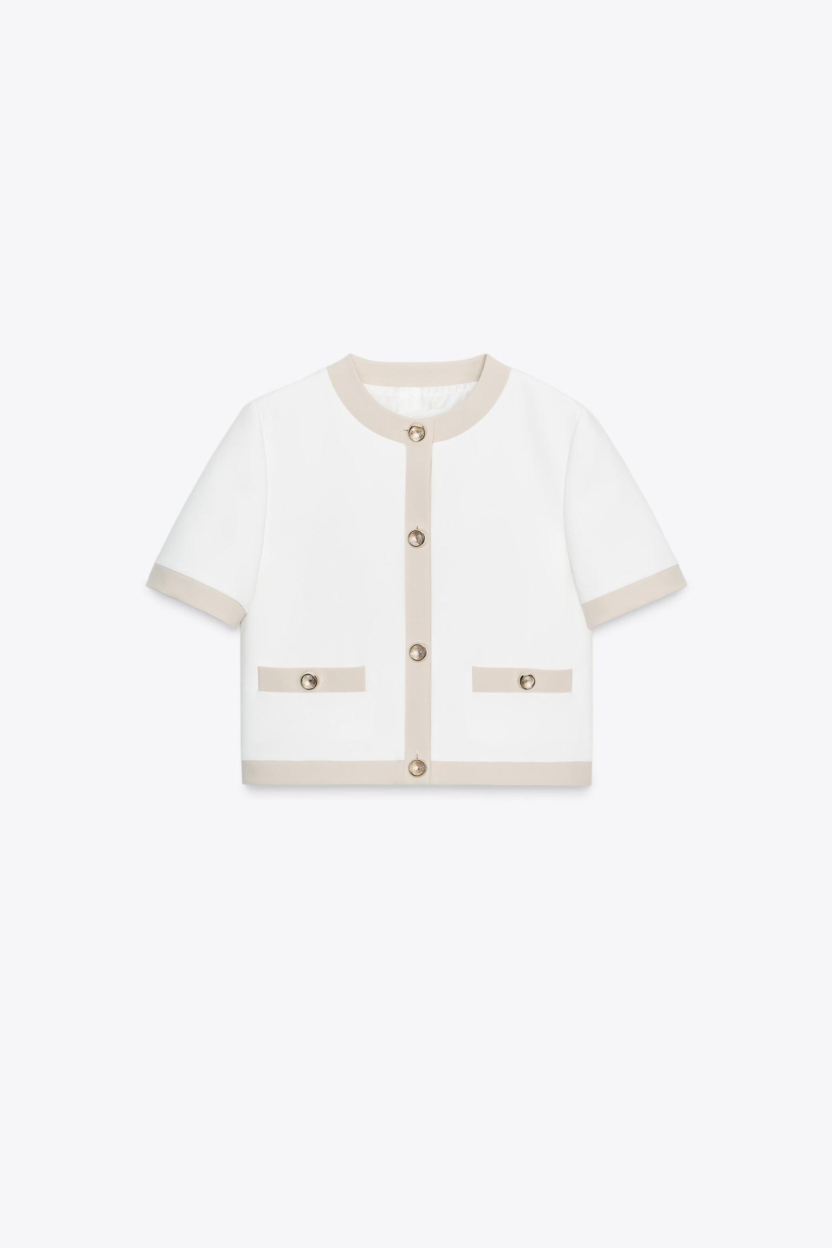 CONTRAST SHORT SLEEVE BLAZER Product Image