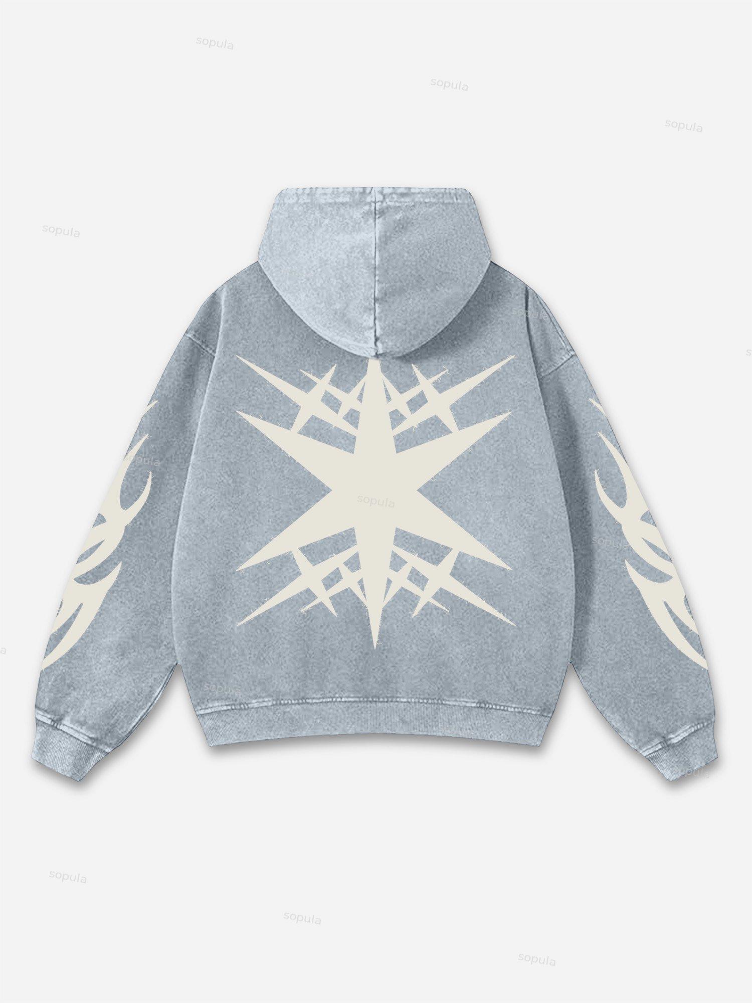 Sopula Unisex Vintage Graphic Washed Oversized Hoodie Product Image