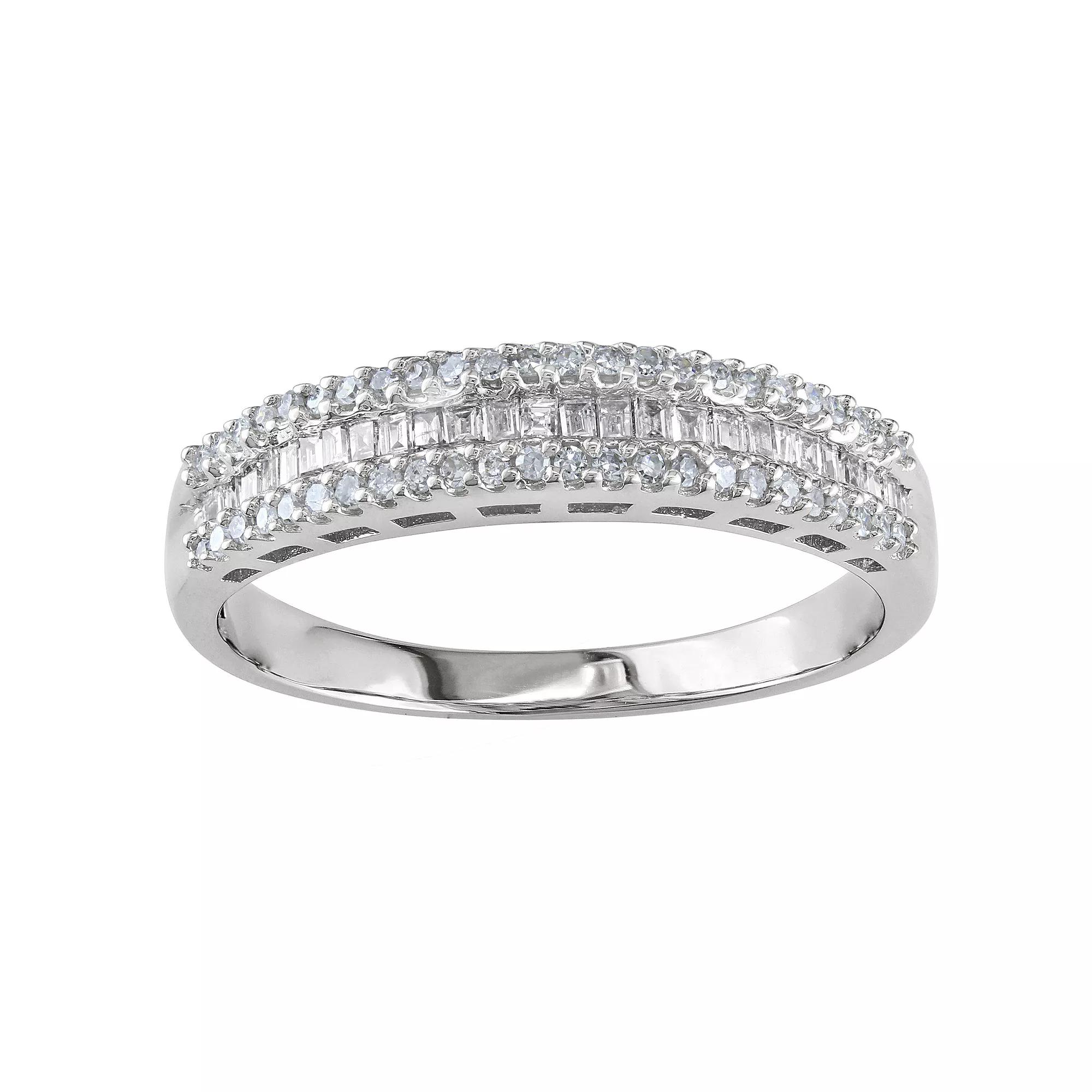 Stella Grace 10k White Gold 1/3 Carat T.W Diamond Anniversary Band Ring, Womens Product Image