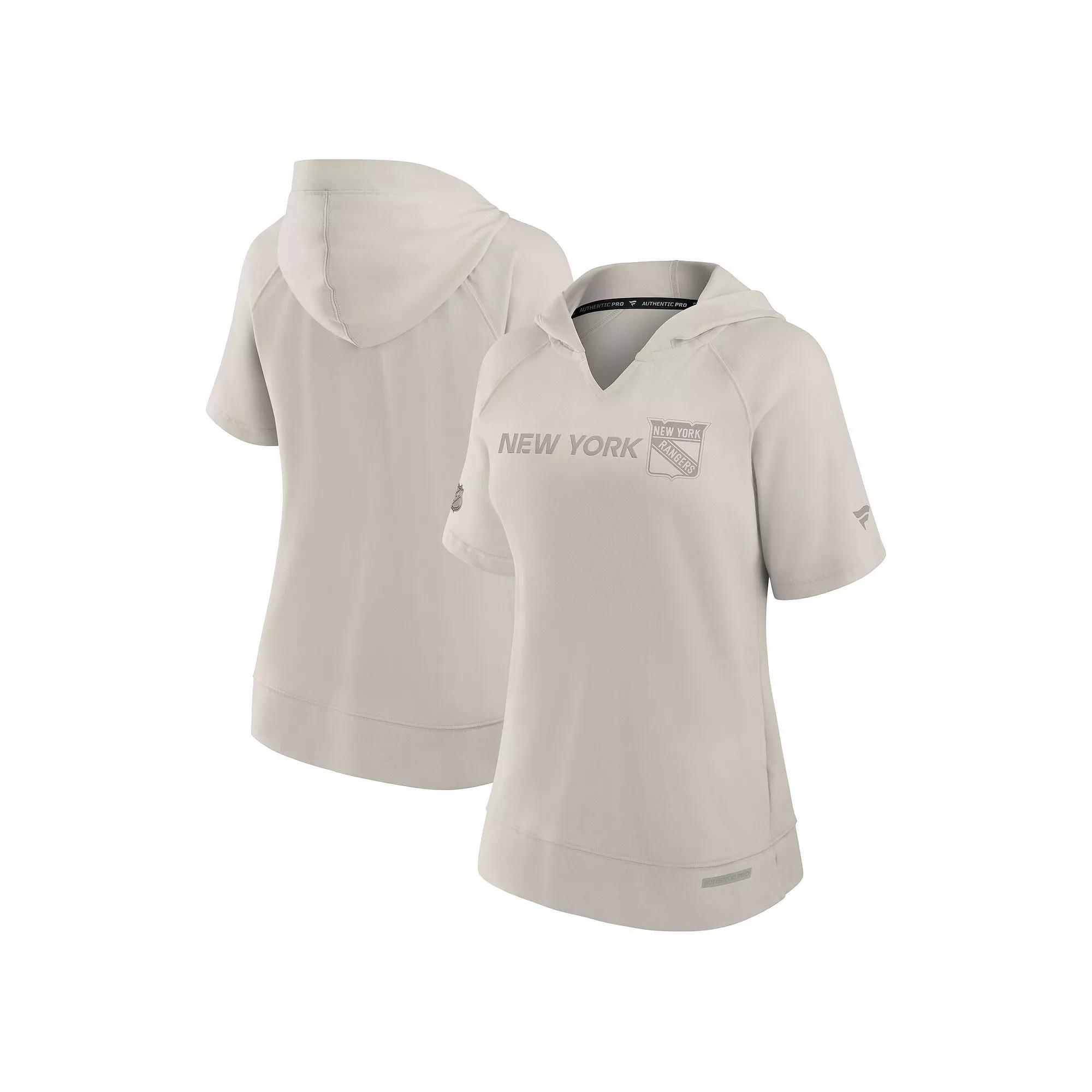 Women's Fanatics Cream Seattle Kraken Authentic Pro Road Short Sleeve V-Neck Pullover Hoodie,  Product Image