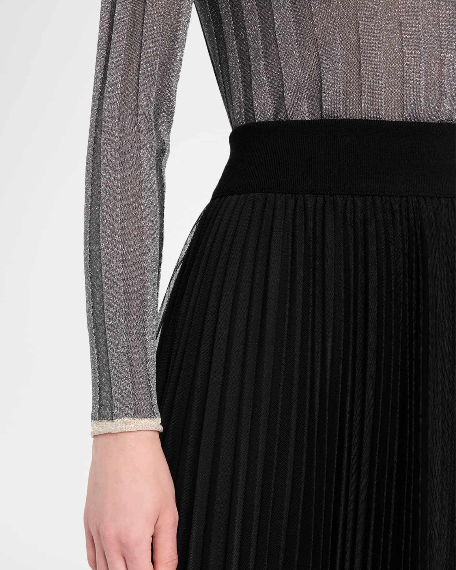 Shimmer Rib Knit Turtleneck Sweater Product Image