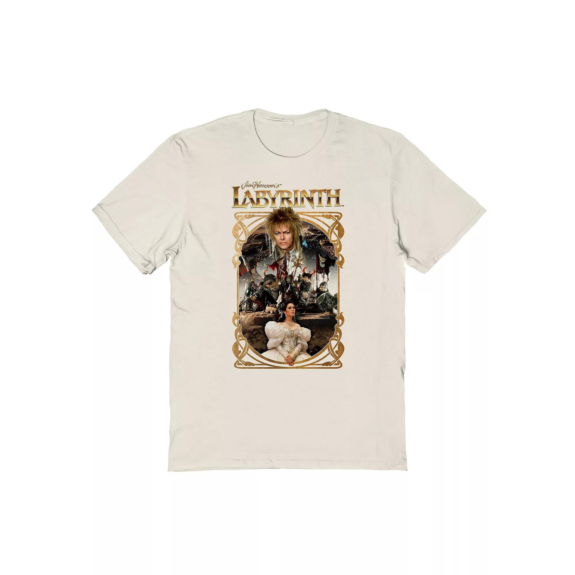 Men's Labyrinth Poster Graphic Tee, Size: Large, Natural Product Image