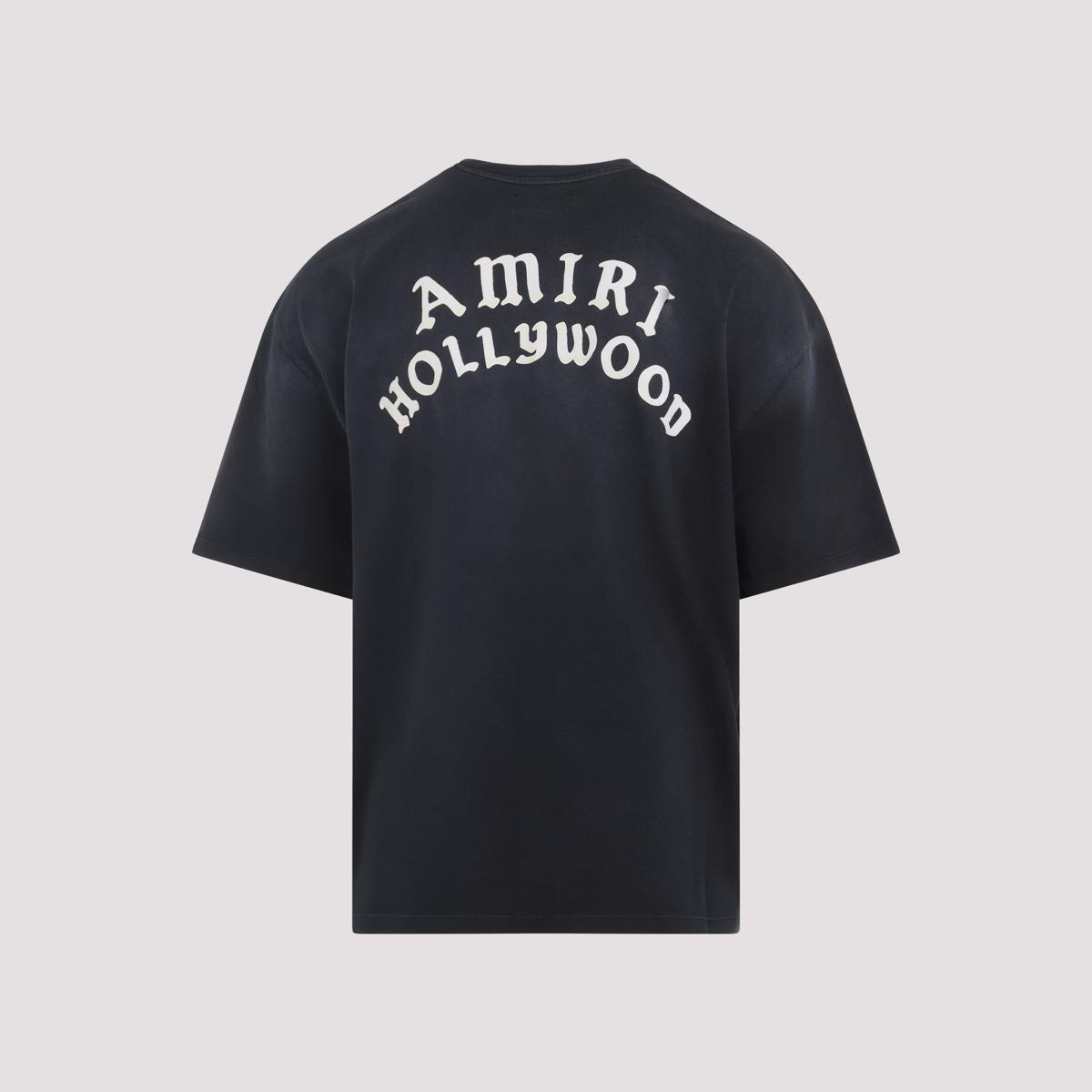 AMIRI Black Crewneck T-shirt With Logo Lettering On Front And Rear Product Image