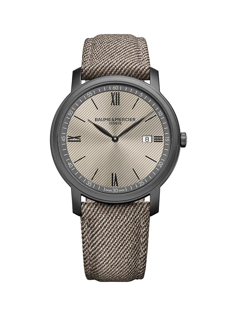 Mens Classima 10767 Stainless Steel & Wool Strap Watch/42MM Product Image