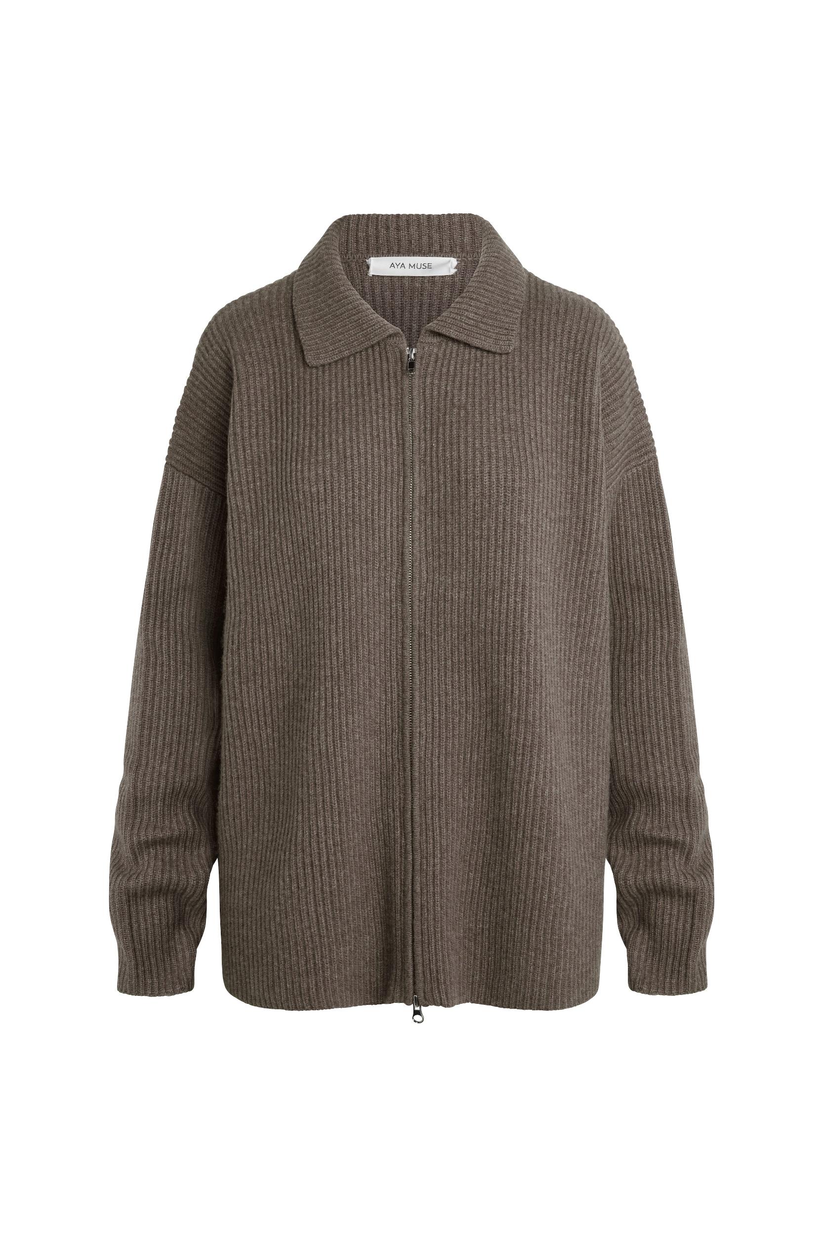 Cashmere Collared Zip Up Product Image