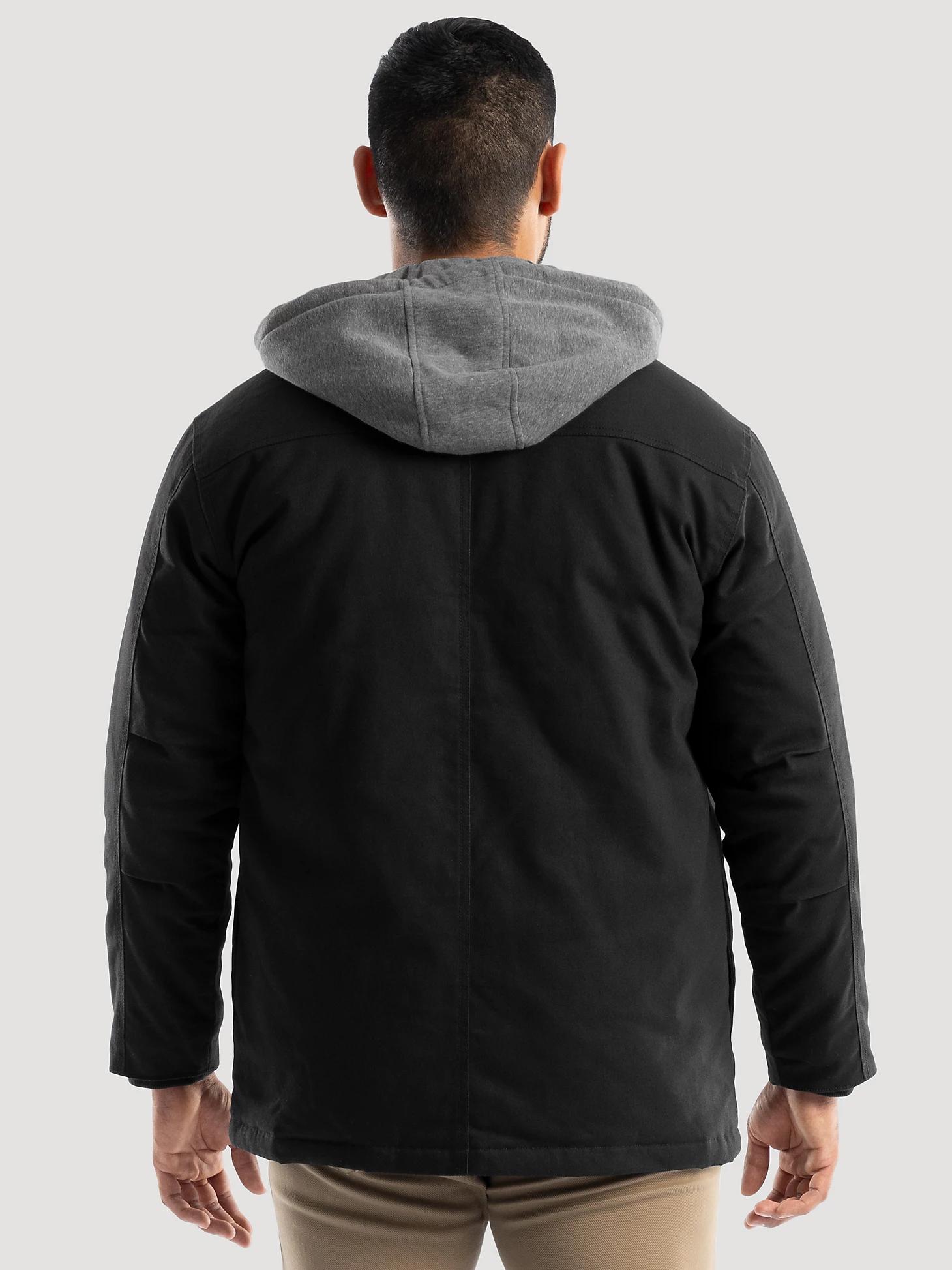 Men's Hooded Workwear Quilted Lined Shirt Jacket Caviar Product Image