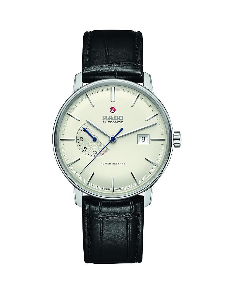 RADO Unisex Coupole Classic Automatic Power Reserve Blue Dial Brown Leather Strap Watch Product Image