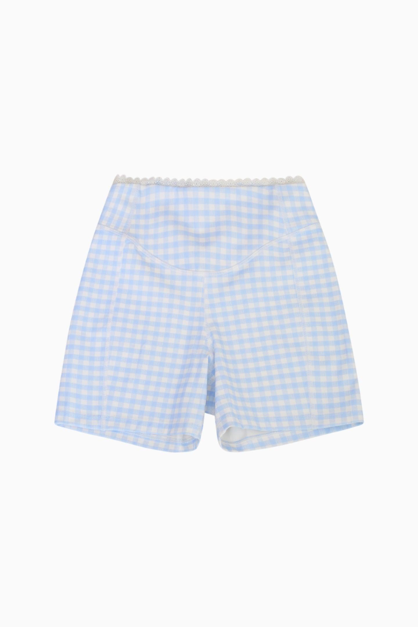 Gia Gingham Print Biker Short Product Image