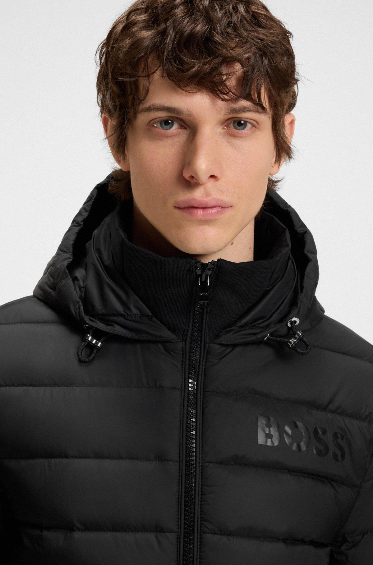 Water-repellent down jacket with tonal logo Product Image