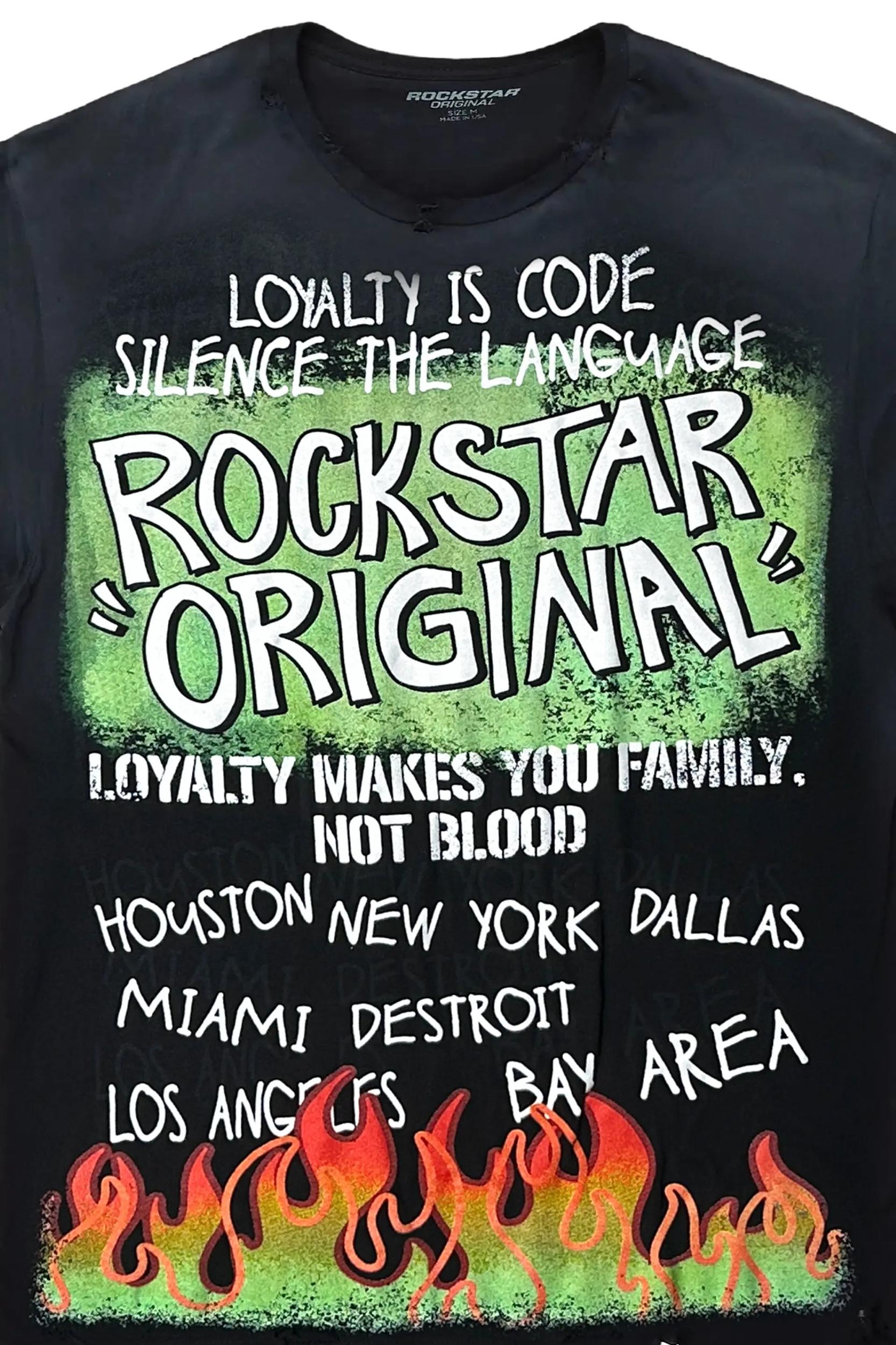 Beno Black Oversized Graphic T-Shirt Male Product Image