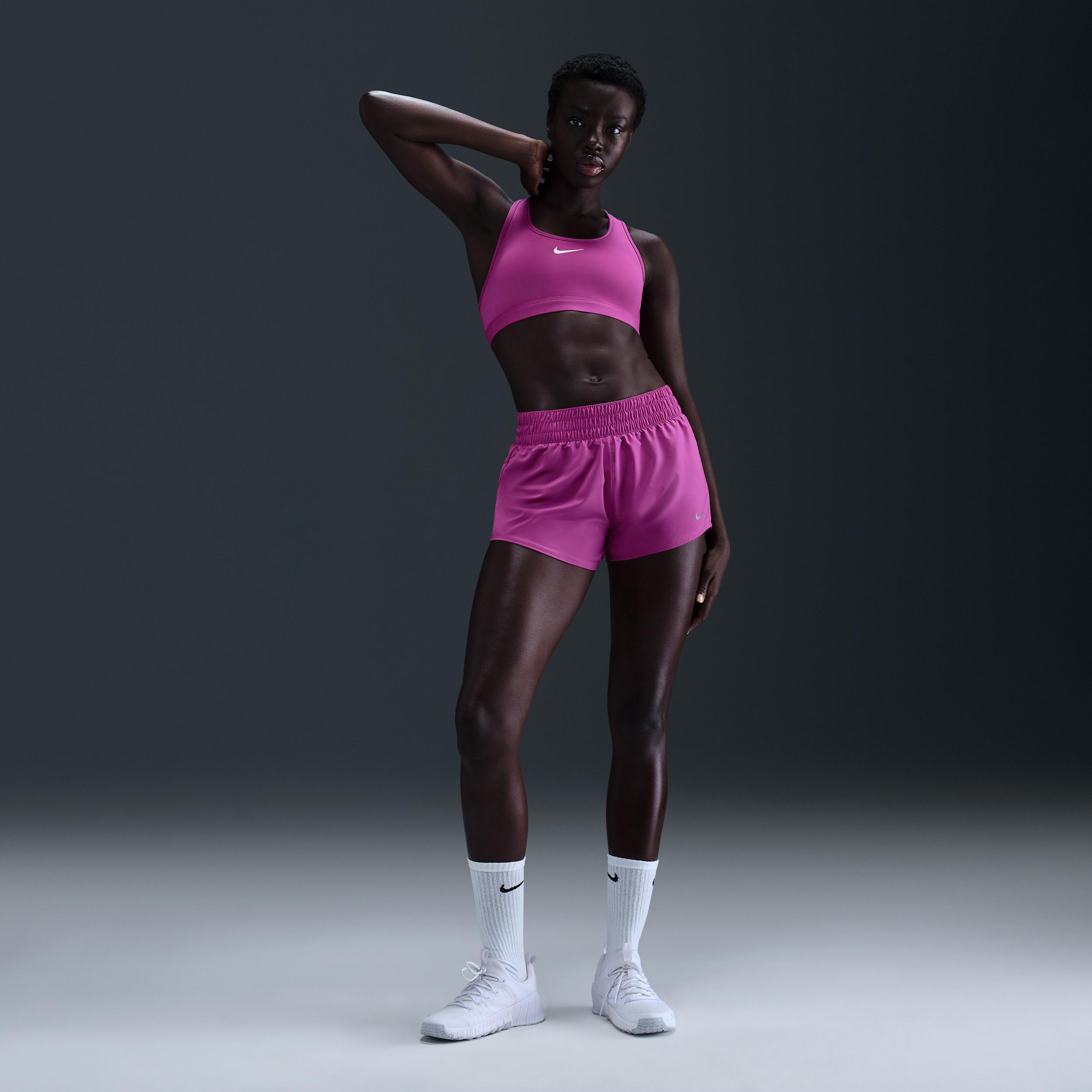 Nike Women's One Dri-FIT Mid-Rise 3" Brief-Lined Shorts Product Image