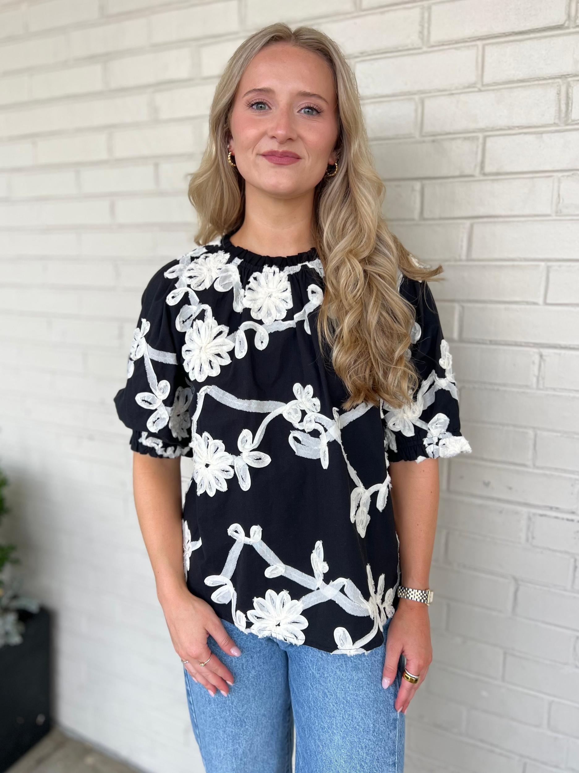 Mia Textured Short Sleeve Top Product Image