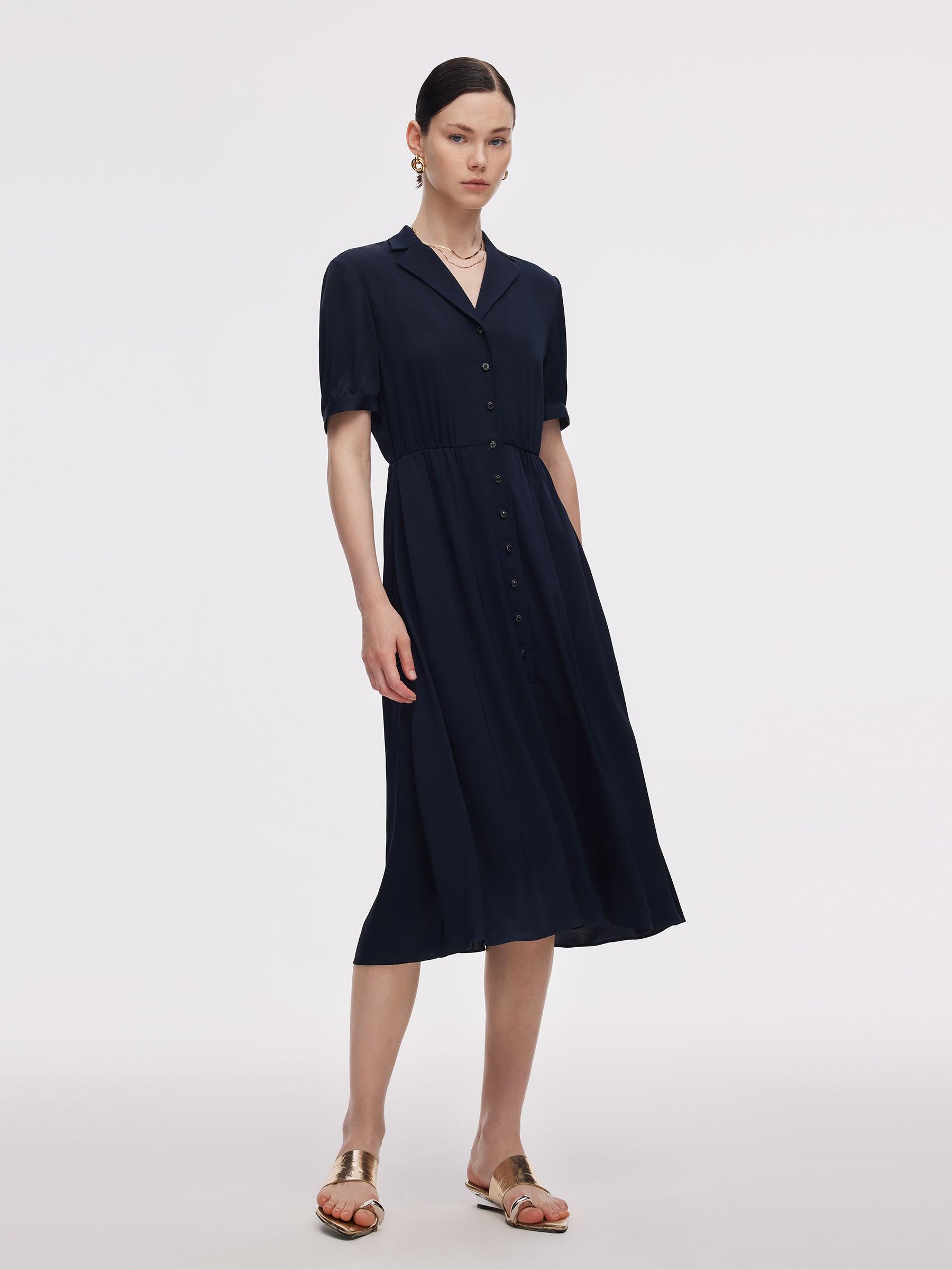 22MM Mulberry Silk Women Midi Dress With Belt Product Image