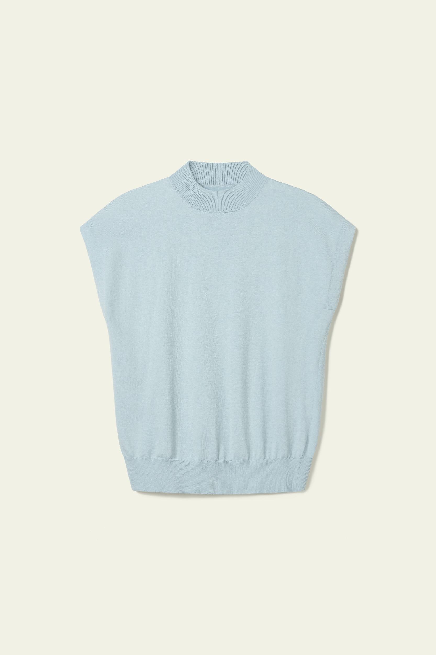 Mockneck Silk Cotton Blend Top Product Image