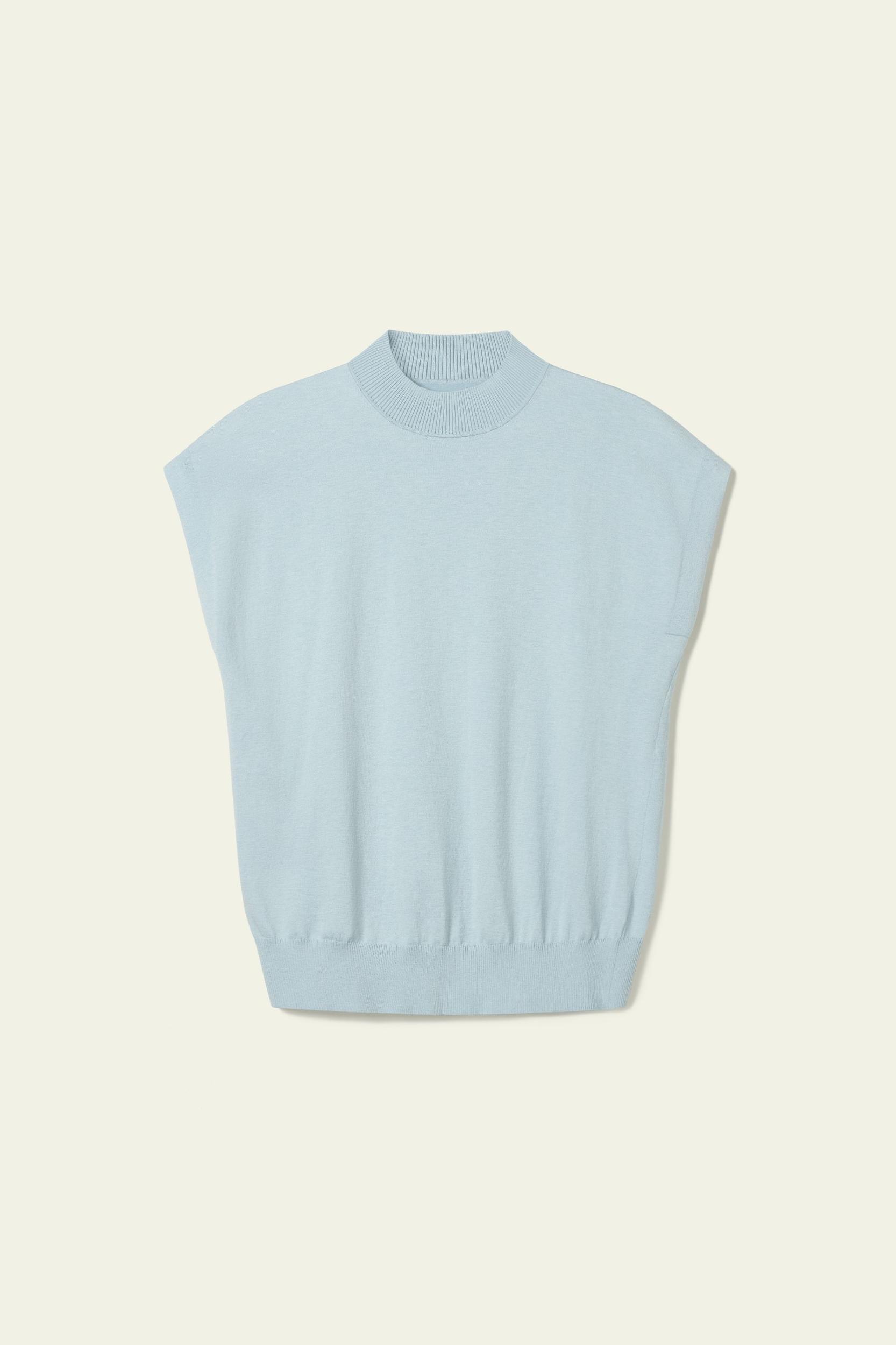 Mockneck Silk Cotton Blend Top Product Image