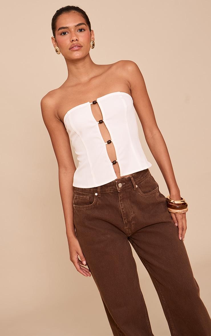 White Beaded Bandeau Product Image