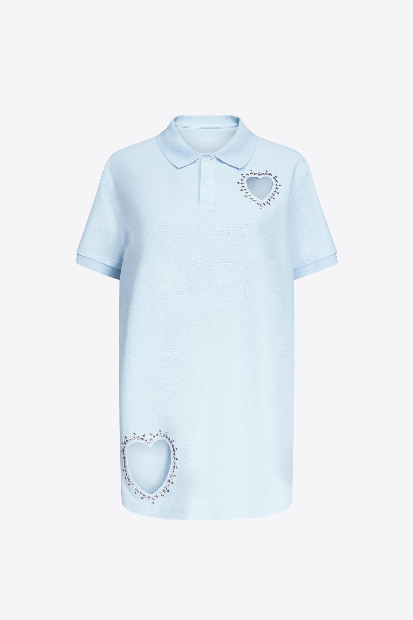 Crystal Heart Cutout Polo Dress Product Image