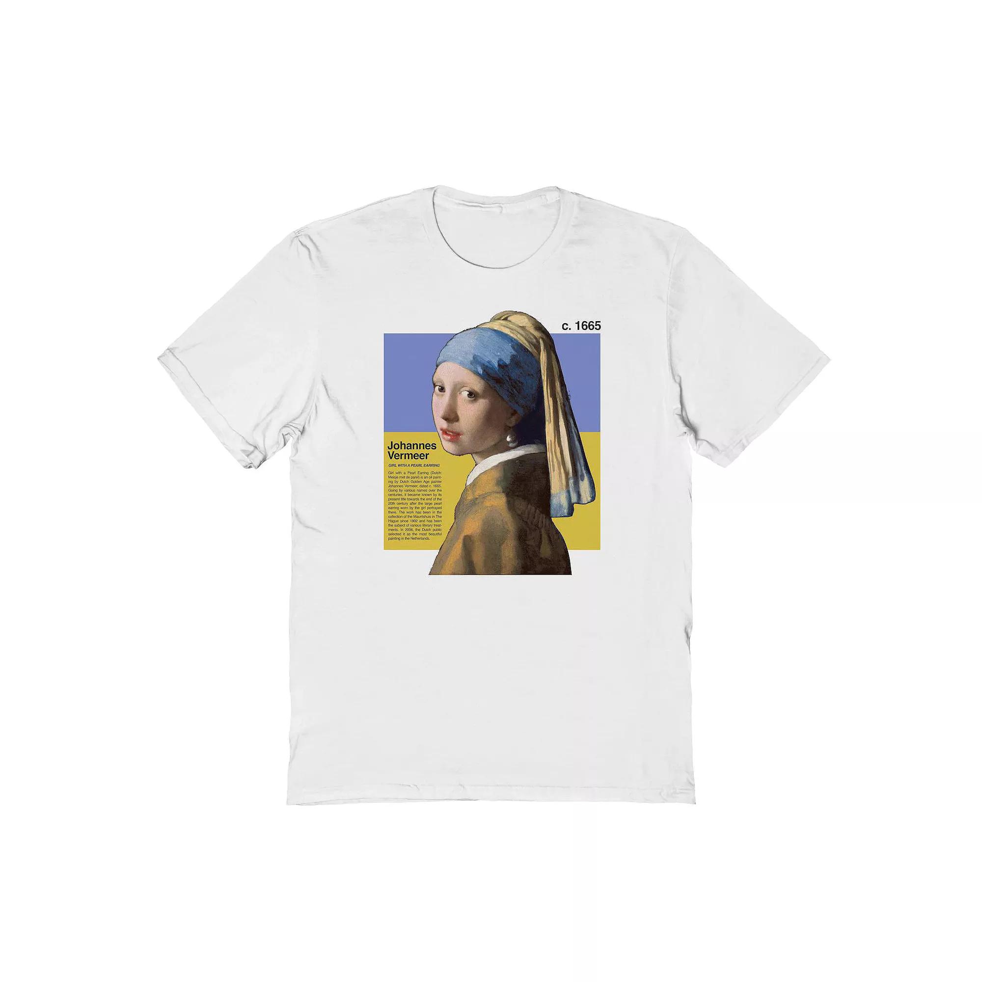 Mens Vermeers Lady With A Pearl Earring Fine Art Graphic Tee Product Image