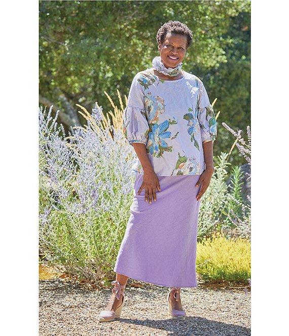 Bryn Walker Memory Crunch Taffeta Bias Printed A-Line Pull-On Coordinating Skirt Product Image