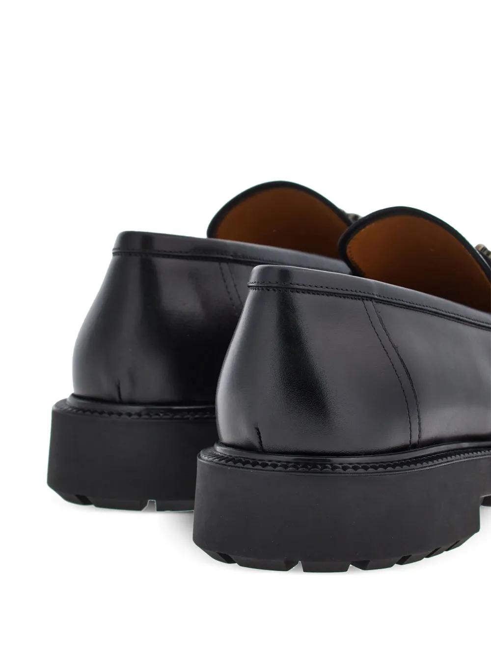 Gancini-plaque leather loafers Product Image
