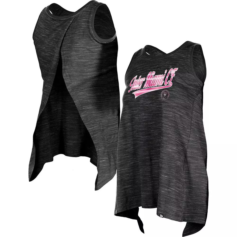 Women's 5th & Ocean by New Era Black Inter Miami CF Athletic Cross Back Tank Top,  Product Image