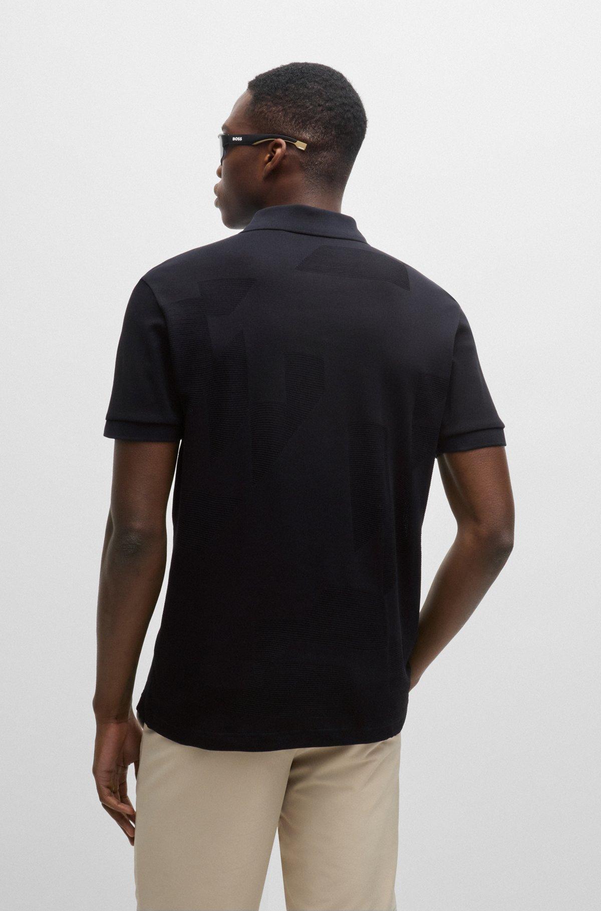 Relaxed-fit polo shirt in cotton jacquard with logo Product Image