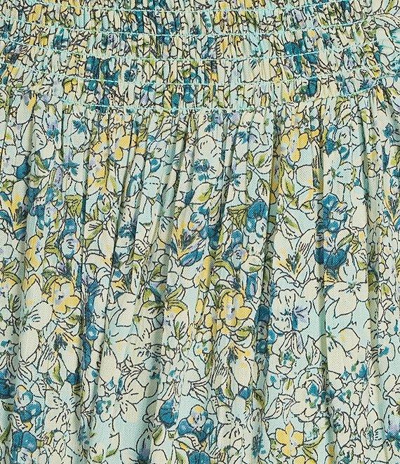 Angie Ditsy Floral V-Neck Spaghetti Strap Twist Front Keyhole Tiered Dress Product Image