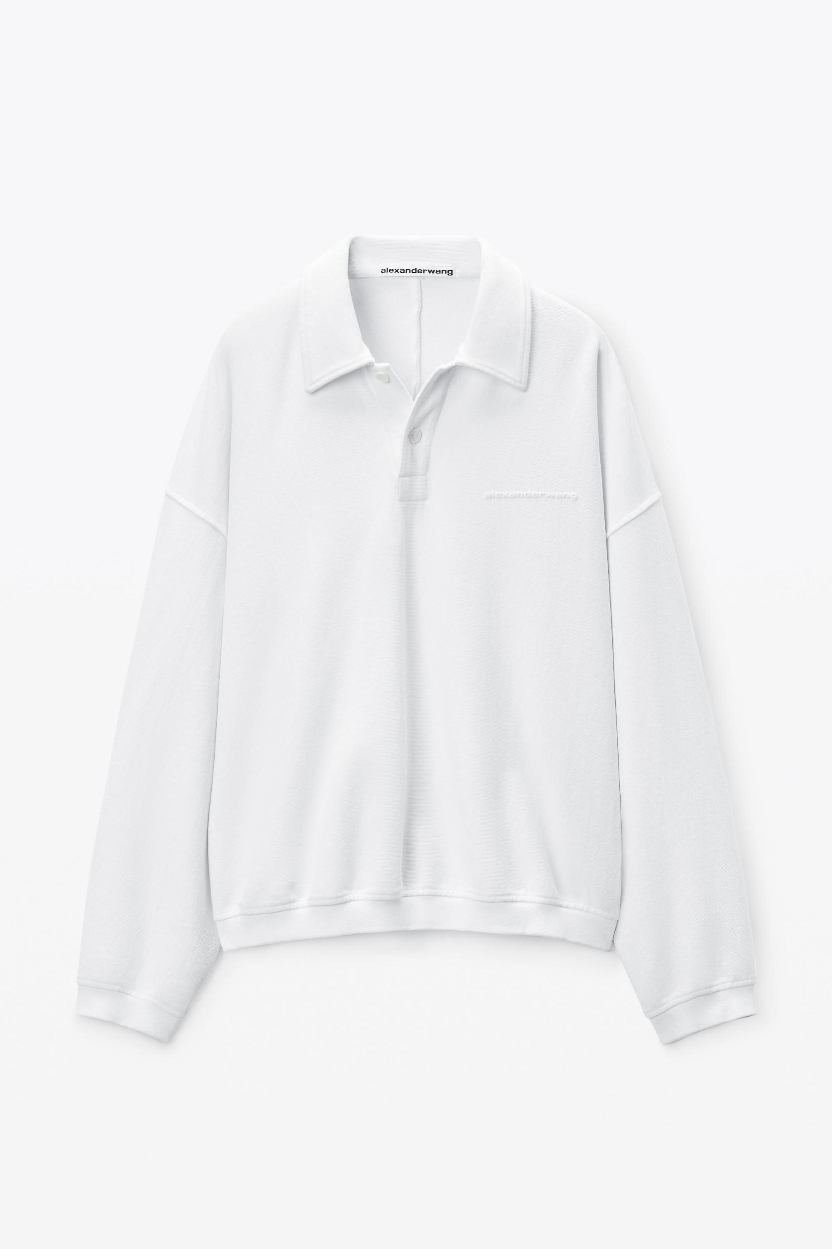 Puffed Logo Oversized Polo Top In Cotton Product Image