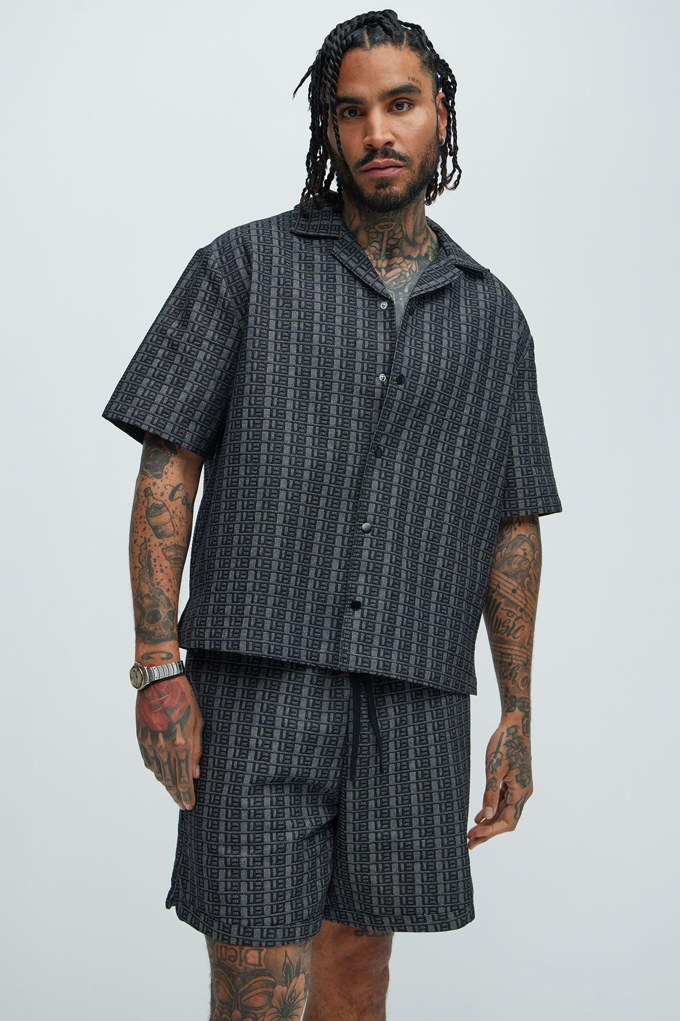 Berkeley Jacquard Shirt - Charcoal Product Image