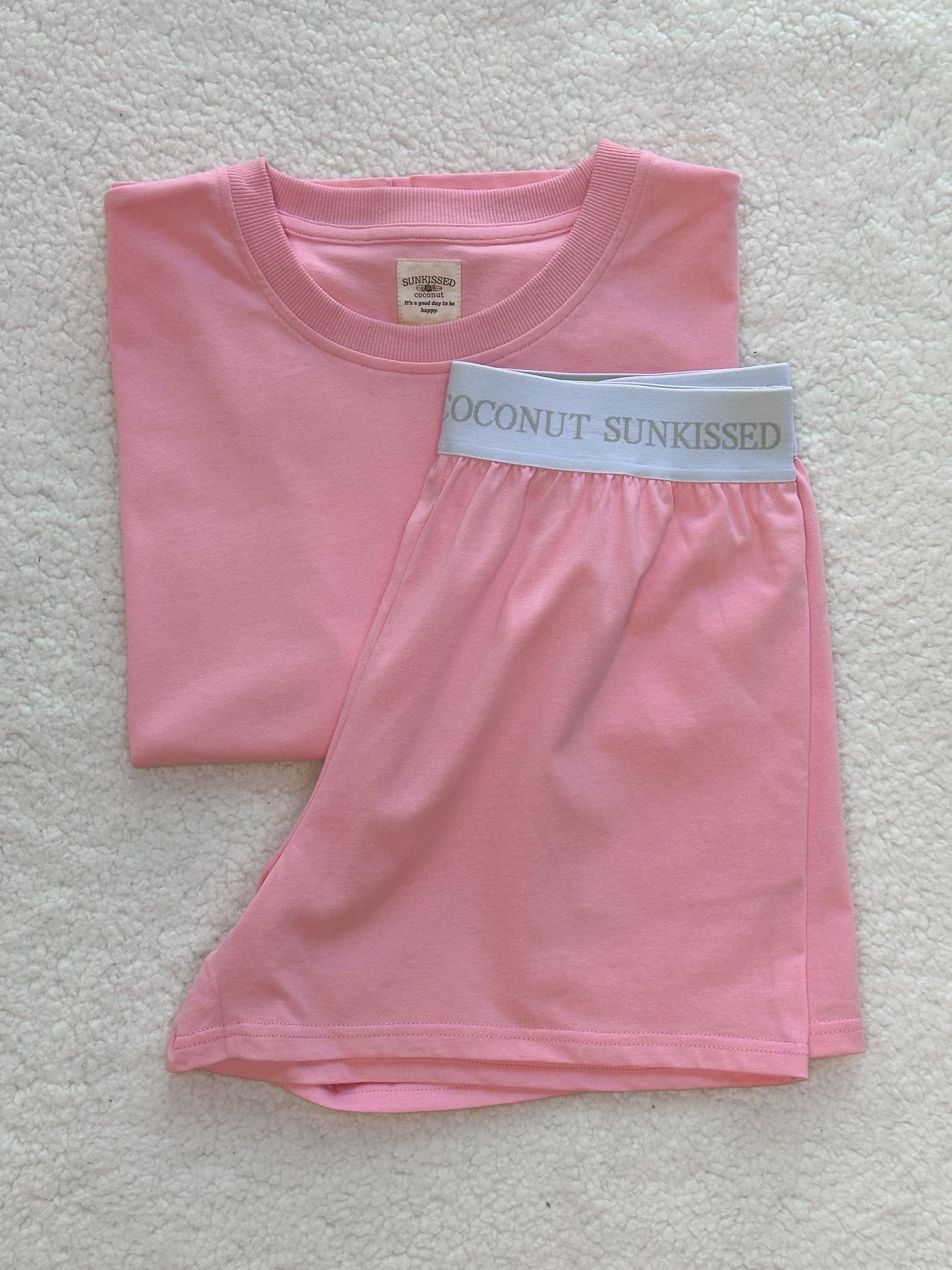 Lush Pink Basic Slightly Cropped Blank Tee Product Image