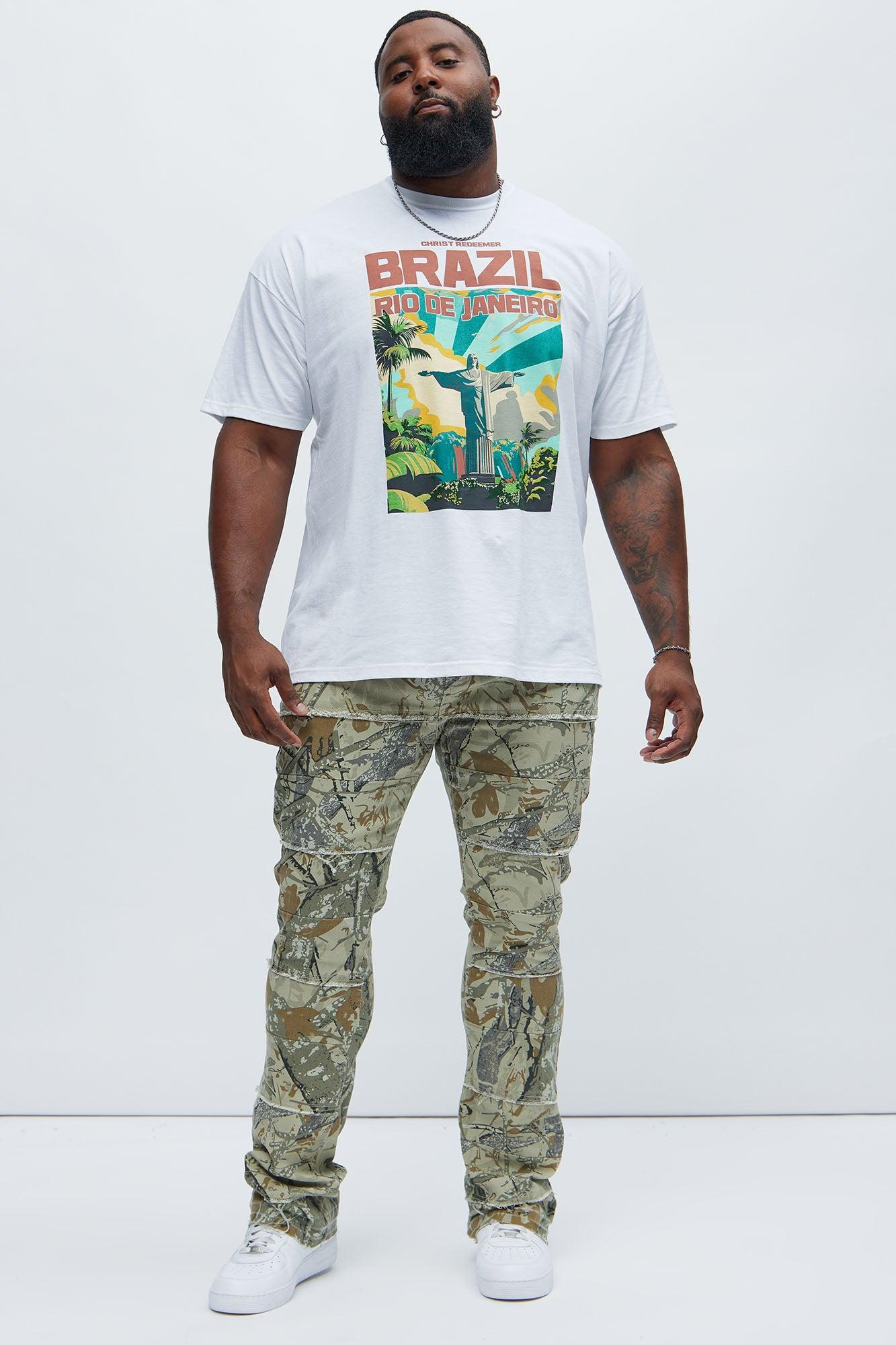 Go Out Frayed Stacked Skinny Flare Pants - Camouflage Product Image