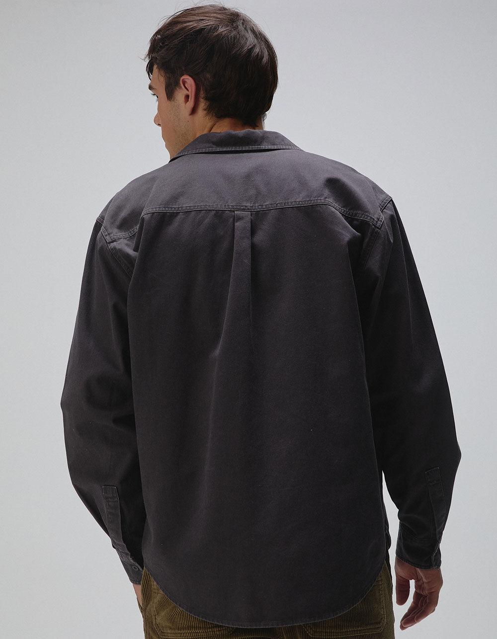 RSQ Mens Oversized Washed Twill Shirt - BLACK Product Image