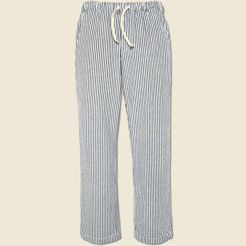 Hemp Stripe Easy Chino - Natural/Navy Product Image