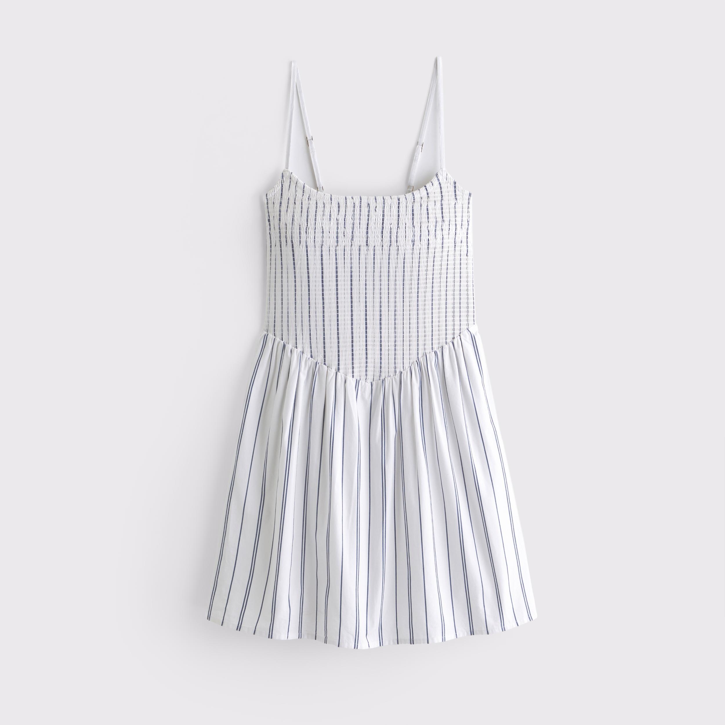 Dipped-Waist Smocked Mini Dress Product Image