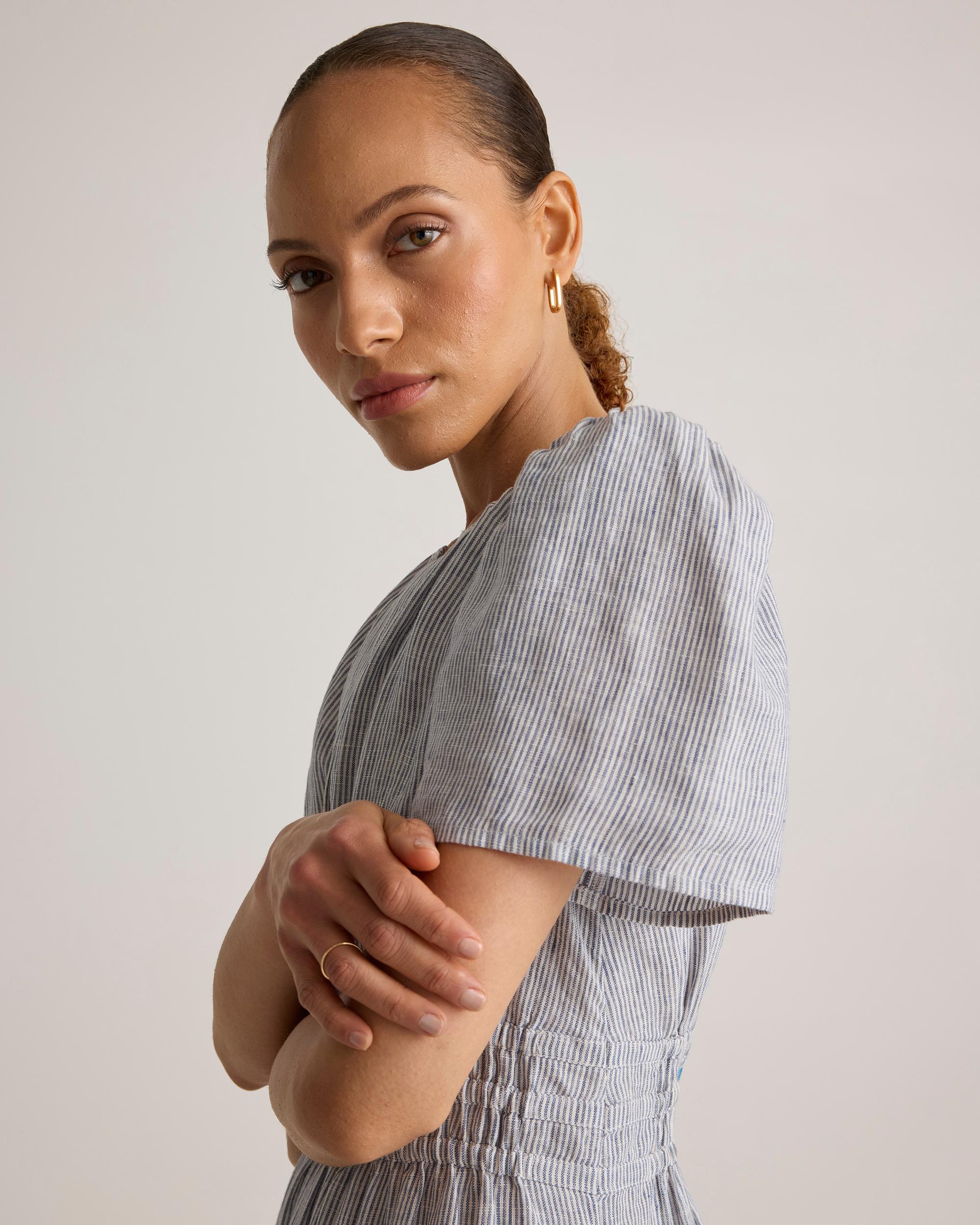 Quince | Women's 100% European Linen Tiered Maxi Dress Size XS Product Image